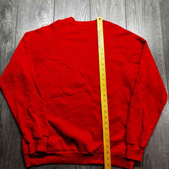 Vintage Rudolph The Rain Deer 1980s Raglan Sweatshirt Red L Large Christmas - Picture 6 of 8
